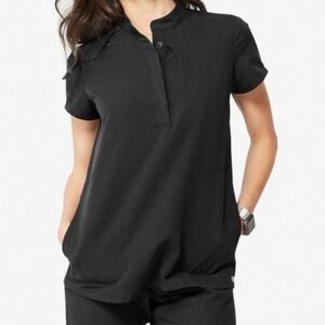 FIGS Women’s Black Pali Crescent Scrubs Limited Edition Nurse Hospital Top-Small